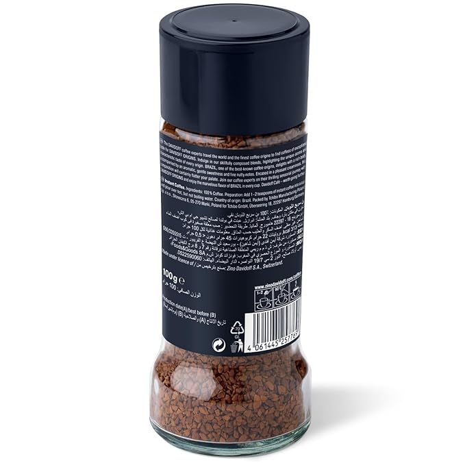 Davidoff | Origins Brazil Flavour Instant Coffee 100 G, Granule, Glass Bottle..