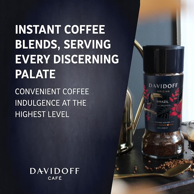 Davidoff | Origins Brazil Flavour Instant Coffee 100 G, Granule, Glass Bottle..