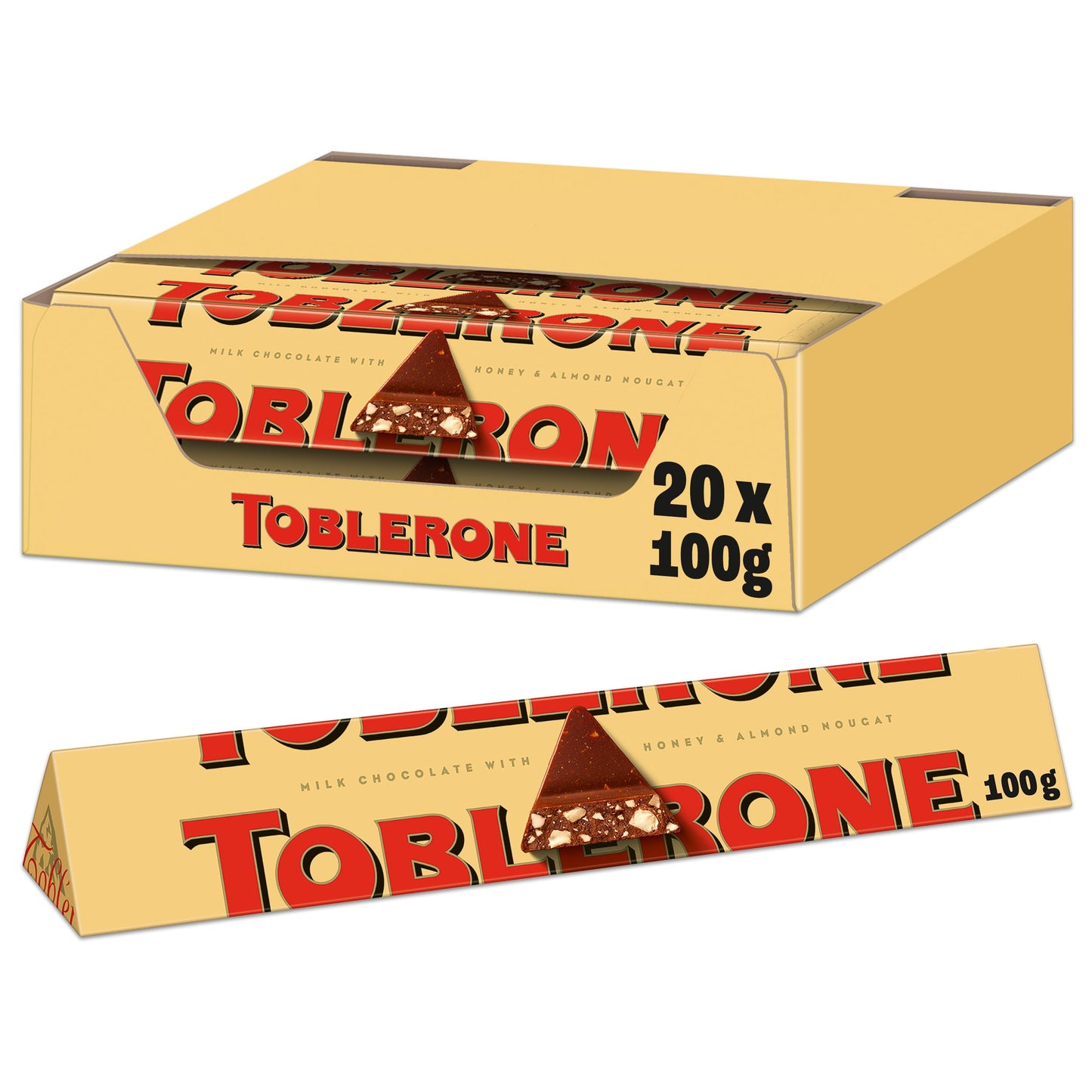 Toblerone Milk Chocolate with Honey & Almond Nougat 100g