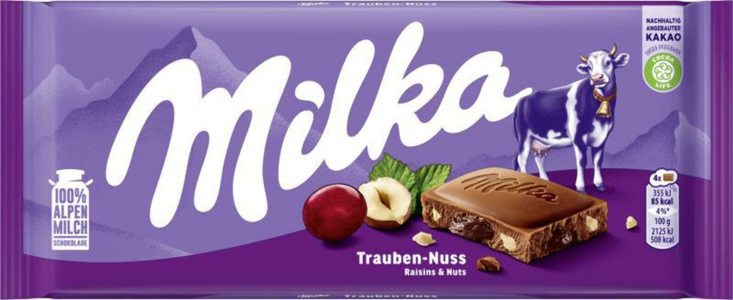 Milka Raisin and Nut | German Chocolate | 100g
