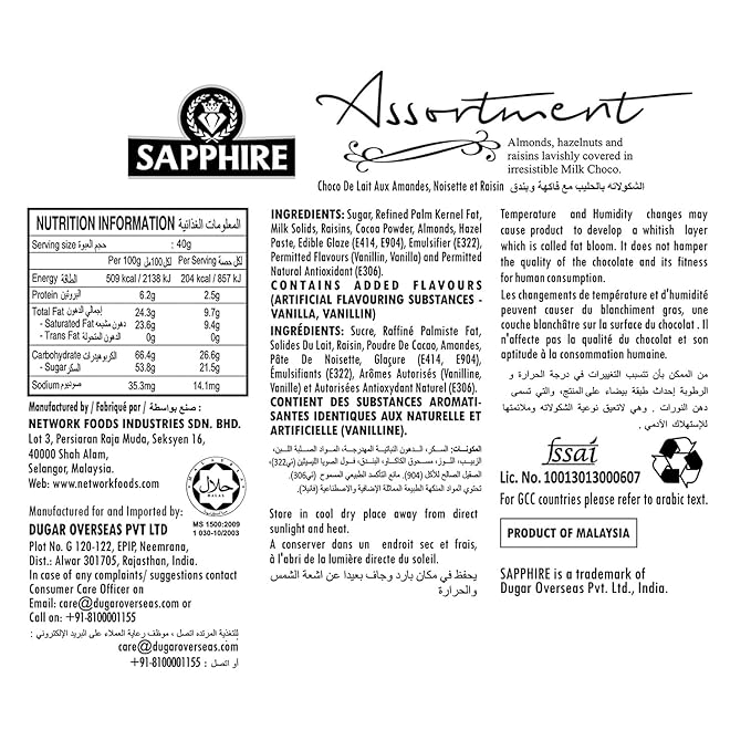 Chocolate Coated Nuts Assorted | Sapphire Assortments 200gm