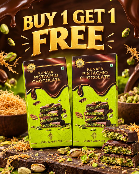 JOAN & ADRY  KUNAFA PISTACHIO CHOCO 60GM (BUY 1 GET 1 FREE)